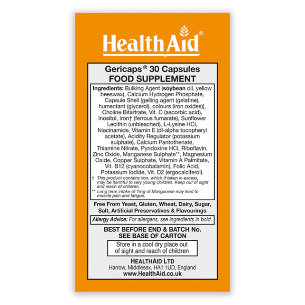 Health Aid Gericaps Multivitamin & Mineral Complex