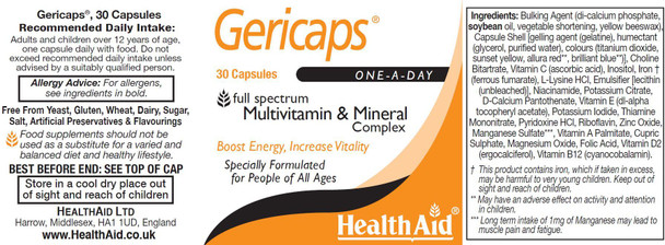 Health Aid Gericaps Multivitamin & Mineral Complex