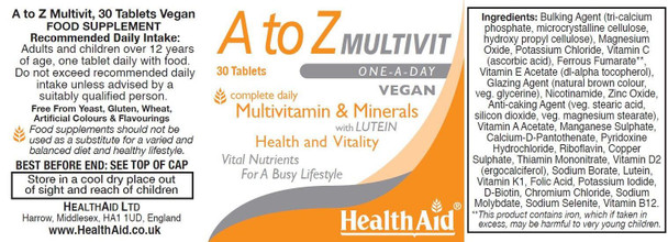 Health Aid A To Z Multivit With Lutein