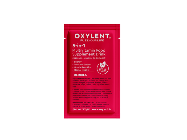 Oxylent 5-In-1 Multivitamin Food Supplement Drink Berries 30'S