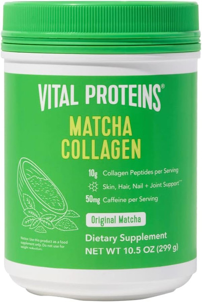 Vital Proteins Matcha Collagen Peptides Powder Supplement, Matcha Green Tea Powder, 10.5 oz, Original Flavored Vital Proteins Matcha Collagen Peptides Powder Supplement, Matcha Green Tea Powder, 10.5 oz, Original Flavored