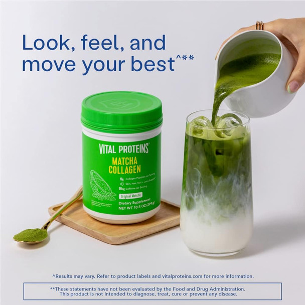Vital Proteins Matcha Collagen Peptides Powder Supplement, Matcha Green Tea Powder, 10.5 oz, Original Flavored Vital Proteins Matcha Collagen Peptides Powder Supplement, Matcha Green Tea Powder, 10.5 oz, Original Flavored