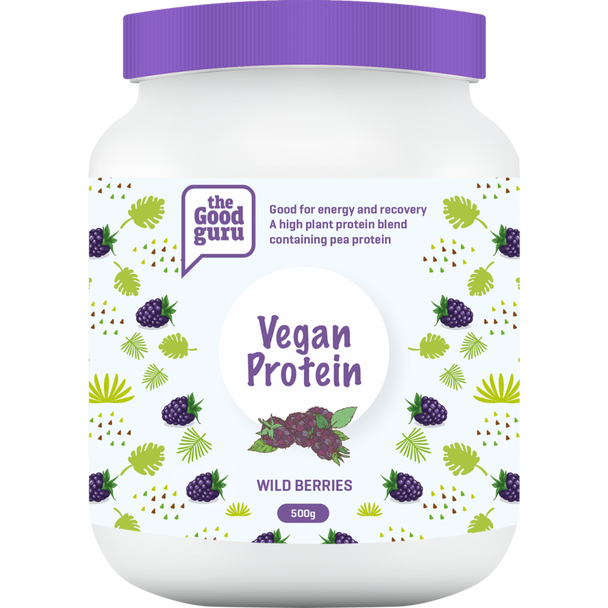 the Good guru Vegan Protein Wild Berries 500g