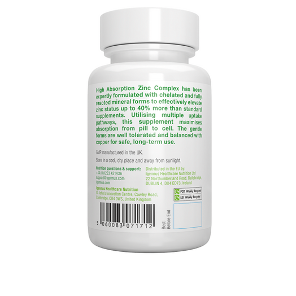 Igennus High Absorption Zinc Complex 25Mg 180'S