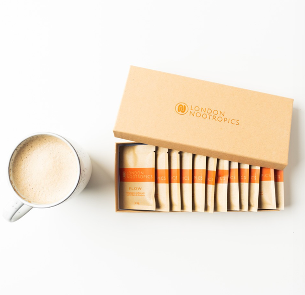 London Nootropics Flow Adaptogenic Coffee with Lion's Mane & Rhodiola 12 Sachets