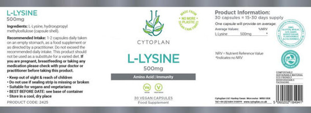 Cytoplan L-Lysine 30'S Cytoplan L-Lysine 30'S