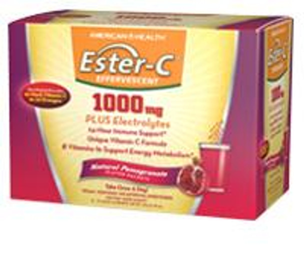 American Health Products Ester-C 1000 mg Effervescent Pomegranate, 21 Packets