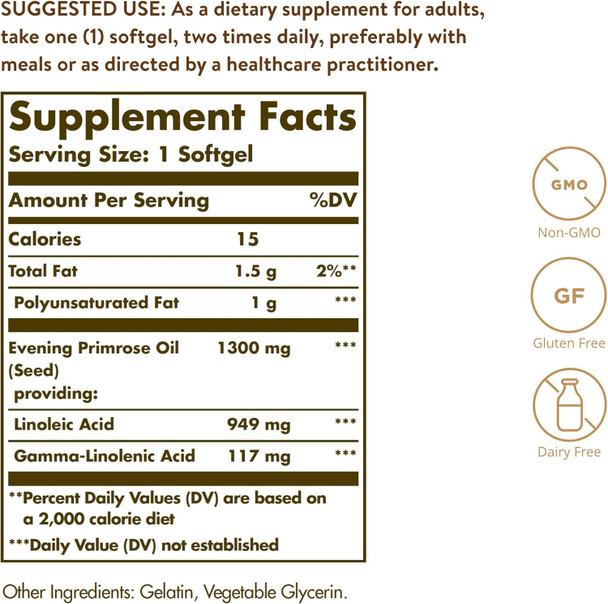 Solgar Evening Primrose Oil 1300 Mg 60 Softgels