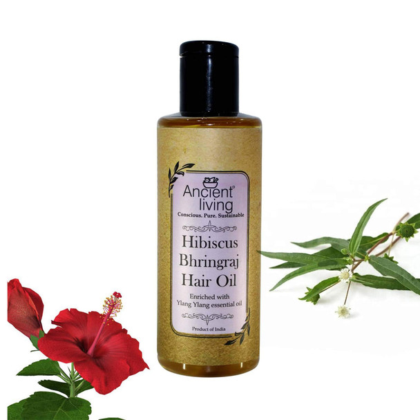 Ancient Living Hibiscus & Bhringraj Hair Oil Enriched With Organic Coconut Oil - For Men&Women - 100 ml