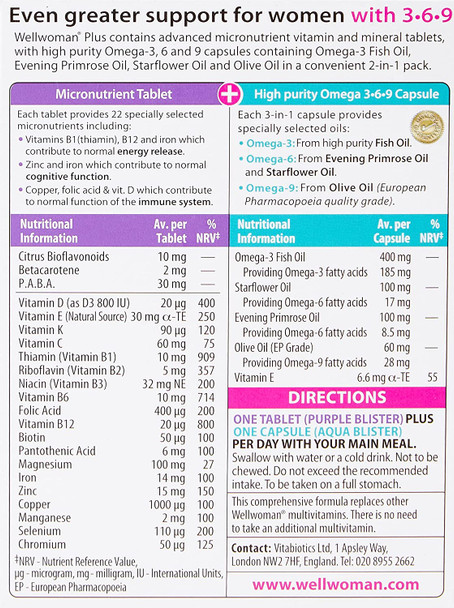 Vitabiotics Wellwoman Plus Omega 3∙6∙9 - 56 Tablets/Capsules