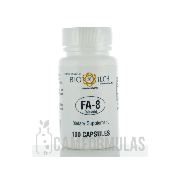 FA-8 Folic Acid 800 mcg 100 capsules by BioTech Pharmacal