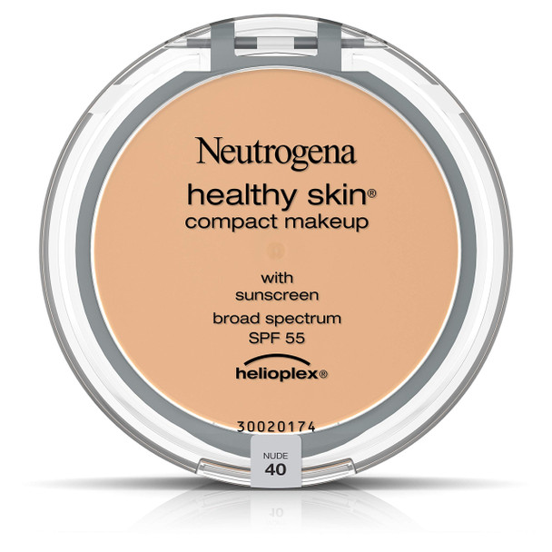 Neutrogena Healthy Skin Compact Lightweight Cream Foundation Makeup with Vitamin E Antioxidants, Non-Greasy Foundation with Broad Spectrum SPF 55, Nude 40,.35 oz