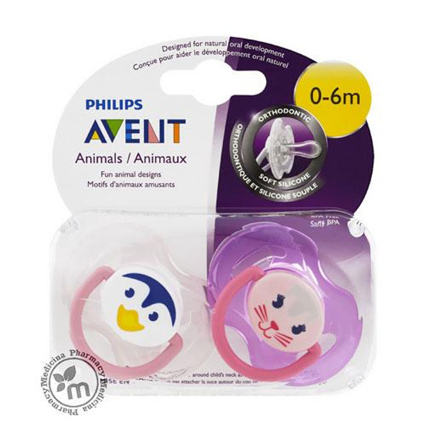 Avent Soothers Silicone 0-6 M 2 Transparent pieces PA174