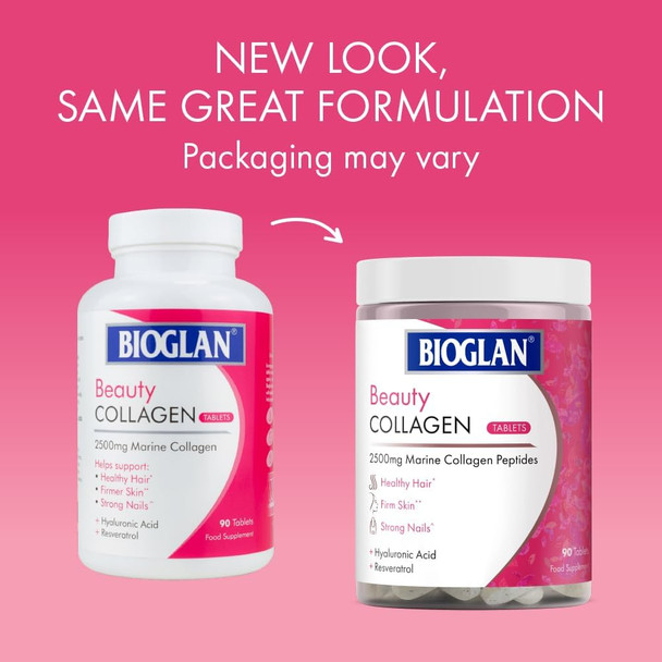 Bioglan Collagen Tablets  2500mg  Hydrolysed Marine Collagen Hyaluronic Acid  Resveratrol  Biotin  Selenium and Vitamin C  90 Tablets