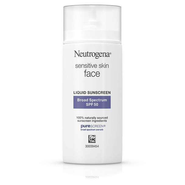 Neutrogena Face Sunscreen for Sensitive Skin from Naturally Sourced Ingredients with Zinc Oxide, Broad Spectrum SPF 50, 1.4 fl. Oz