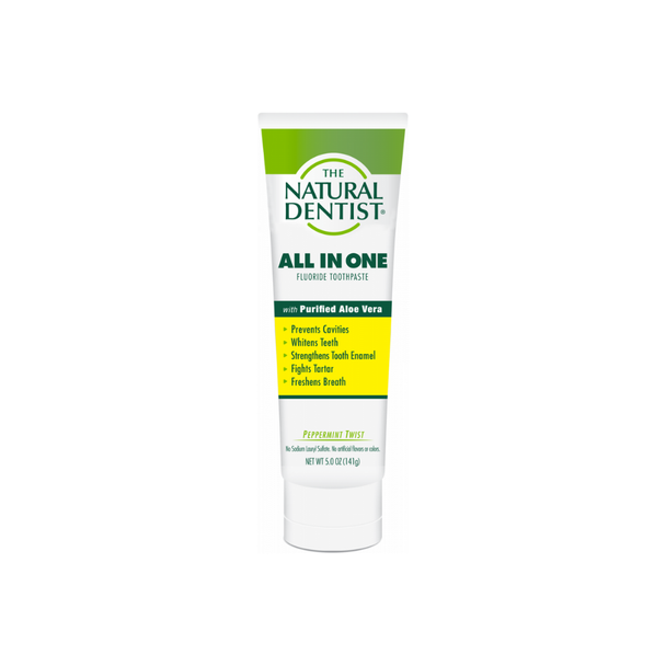 All In One Fluoride Toothpaste Peppermint Twist 5 Oz By Natural Dentist