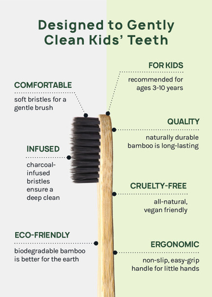 Bamboo Charcoal Toothbrush Kids