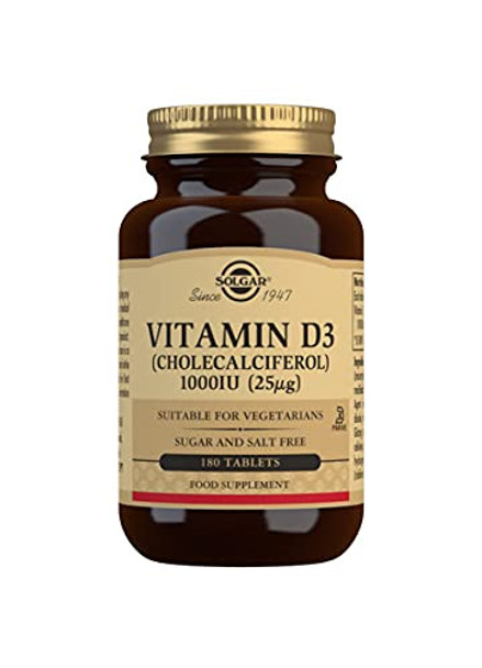 Solgar Vitamin D3 (Cholecalciferol) 1000 IU (25 µg) Tablets - Pack of 180