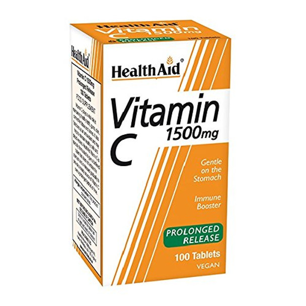 HealthAid Vitamin C 1500mg - Prolong Release - 100 Vegan Tablets