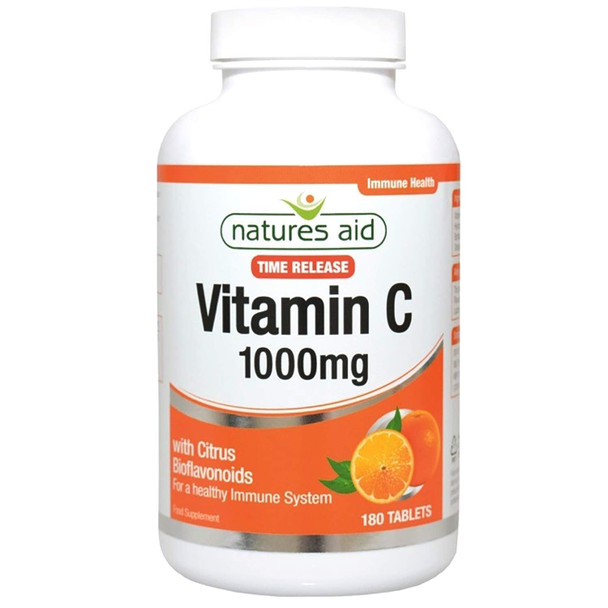 Natures Aid Vitamin C Time Release 1000 mg, Immune Support, 180 Tablets