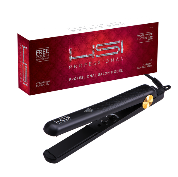 HSI Glider Original Ceramic Flat Iron Hair Straightener & 2oz Thermal