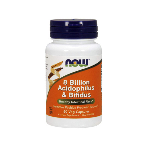 Now Foods 8 Billion Acidophilus & Bifidus Capsules, 60-Count