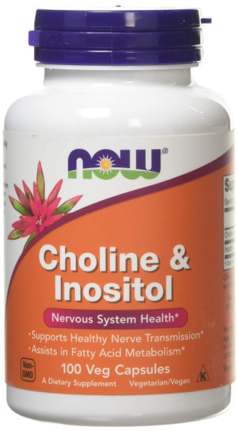 NOW Foods Choline and Inositol Capsules, 500 mg, 100-Count