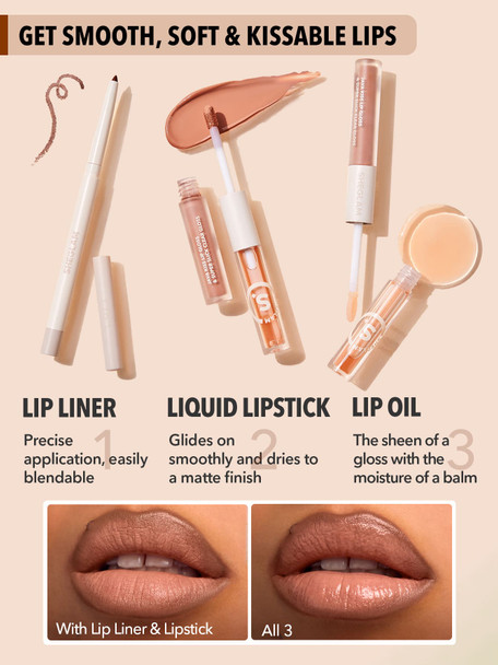 Soft 90's Glam Lip liner and Lip Duo Set-Moody Taupe Lip Set