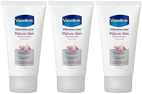Vaseline Intensive Care Mature Skin Rejuvenation Hand Cream, (3 Pack) 75 ml