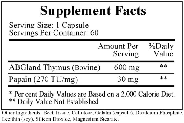 Ecological Formulas/Cardiovascular Research LTP Lyphoactivated Thymic Peptides