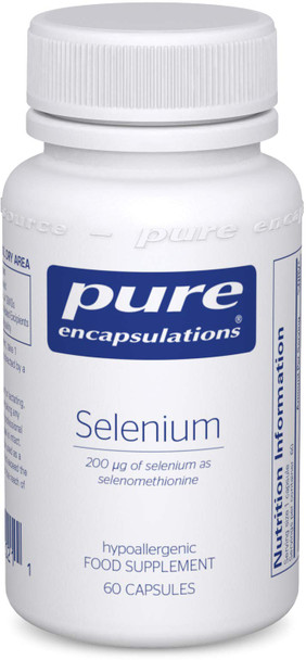 Pure Encapsulations - Selenium 200Ug - Organic Selenomethionine Supplement For Immune And Thyroid Function Support - 60 Vegetarian Capsules