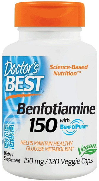 Doctor's Best Benfotiamine with BenfoPure, 150mg - 120 vcaps