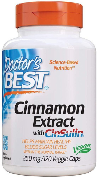 Doctor's Best Cinnamon Extract with CinSulin, 250mg - 120 vcaps