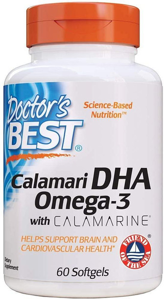 Doctor's Best Calamari DHA Omega-3 with Calamarine, 500mg - 60 softgels