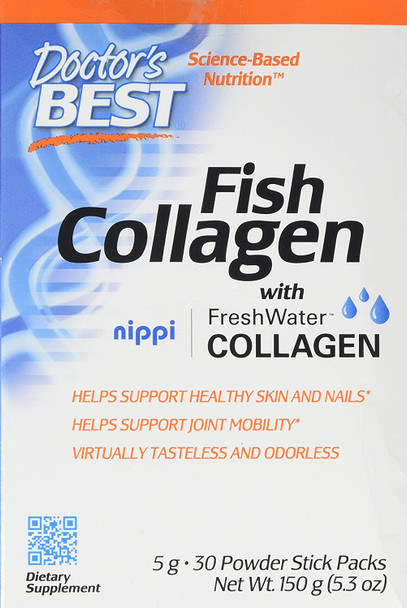 Doctor's Best Fish Collagen with TruMarine Collagen - 30 stick packs