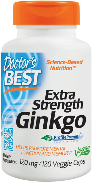 Doctor's Best Extra Strength Ginkgo, 120mg - 120 vcaps