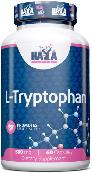 Haya Labs L-Tryptophan, 500mg - 60 caps