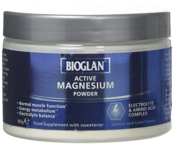 Bioglan Active Magnesium Powder | Zinc | Vitamin B2 | Calcium | Potassium | Supports Muscle Function | 182g, 1 Units