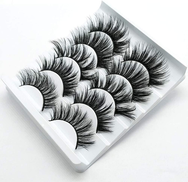 5 Pairs Faux 3D Mink Lashes Multipack,False Eyelashes Natural Soft False Eyelashes Pack for Makeup Eyelashes Extension