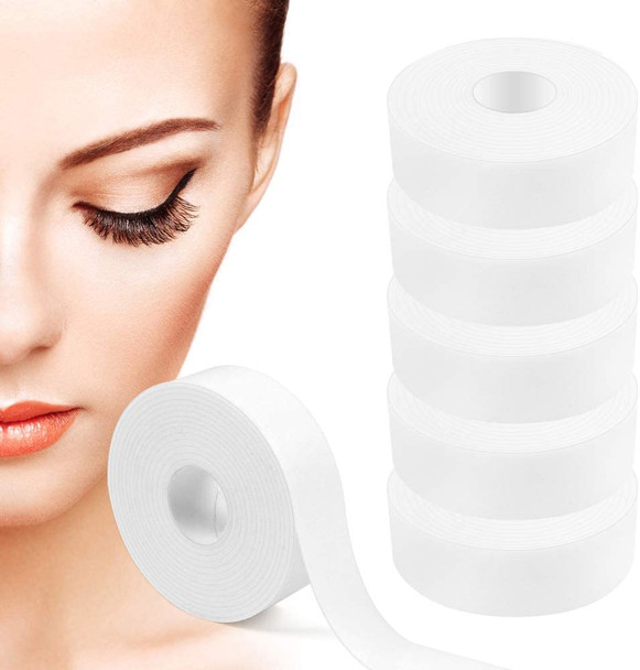 6 Rolls Lash Tape Microfoam Tape Eyelash Tape White Adhesive Elastic Tape Breathable Eyelash Extensions Supplies Lint Free Safe Tape for False Eyelash Extensions