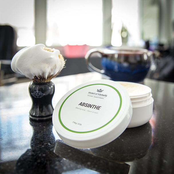 Absinthe Shaving Soap Fragrance | Canadian Made by Skilled Artisans | Ultra Glide, Cushioning, Easy Lather, Moisturizing | Chic and Subtle Scent | 114 g (4 oz)