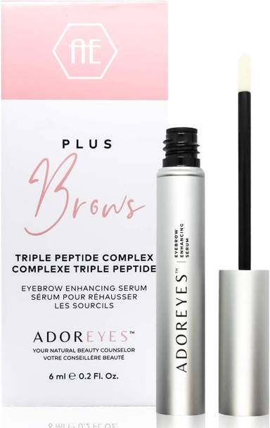 ADOREYES Eyebrow Enhancing Serum with Triple Peptide Complex for Fuller, Thicker and Healthier Brows - Made in Canada - 6 ml