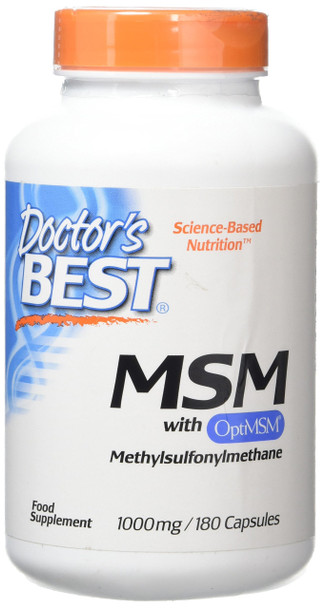 Doctor'S Best Msm With Optimsm, Non-Gmo, Gluten Free, Joint Support, 1000 Mg, 180 Caps