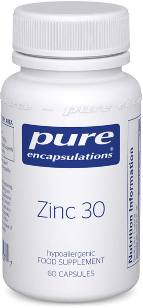 Pure Encapsulations - Zinc 30 - Zinc Picolinate 30Mg - Highly Absorbable Hypoallergenic Immune System Supplement - 60 Capsules