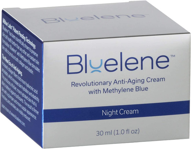 Anti Aging Night Cream, Bluelene. Revolutionary Anti Wrinkle Night Cream with Methylene Blue. Perfect Retinol Alternative for Sensitive Skin (30 ml)