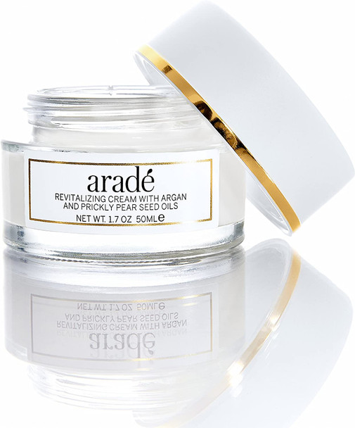 Arade Revitalizing Cream With Argan & Prickly Pear Seed Oil for Face, Skin & Neck. Topical Facial Moisturizer by Arade Beauty With 100% Pure Organic Barbary fig Oil, Argan Oil & Aloe vera 1.7 fl oz.