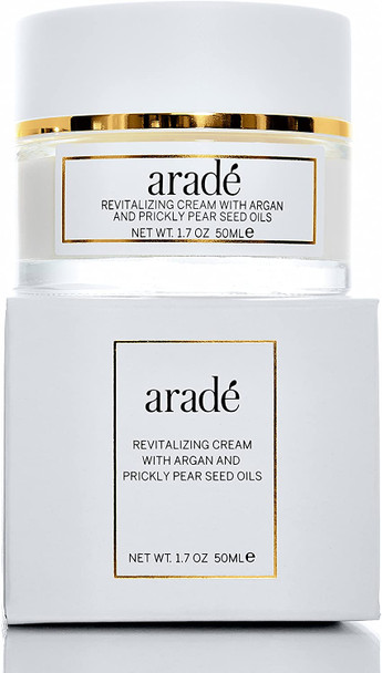 Arade Revitalizing Cream With Argan & Prickly Pear Seed Oil for Face, Skin & Neck. Topical Facial Moisturizer by Arade Beauty With 100% Pure Organic Barbary fig Oil, Argan Oil & Aloe vera 1.7 fl oz.