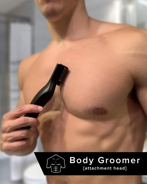baKblade Grooming Co. - BODBARBER - 11 in 1 Men's Body Grooming Kit, Attachments Include: Groin Groomer, Body Groomer, Beard Groomer, Hair Groomer, Nose & Ear Groomer, Cordless & Waterproof