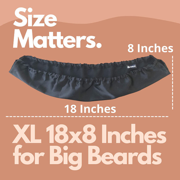 Beard Bandana Black (3 Pack XL Size) with Laundry Storage Bag, Beard Bib Bonnet Facial Apron Caps Beard Guard Cover by Fidelis
