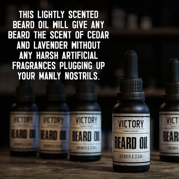 Beard Oil for Men by Victory Barber & Brand | Beard Grooming Made in the USA | Beard Care and Beard Softener for Men | Scented Beard Oil and Beard Moisturizer for Men with a Glorious Facial Pelt